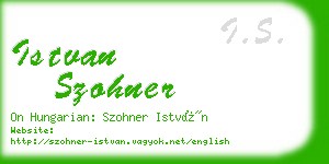 istvan szohner business card